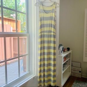 Pink Rose Striped Knit Maxi Dress